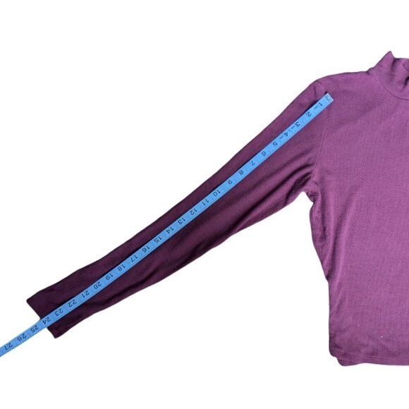 Garage Mock Neck Slim Fit Ribbed Sweater Women Size Medium - Picture 6 of 6